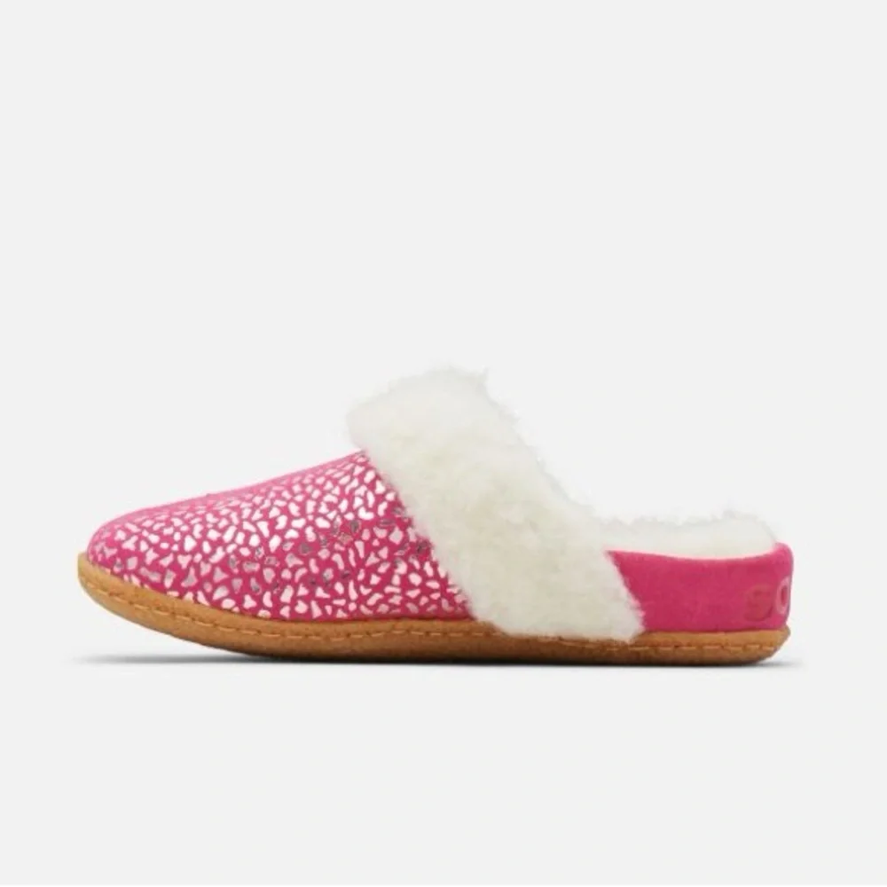 Sorel Nakiska Slide II Faux‎ Fur Slippers Youth Size 6/EU 38 - Cactus Pink - NWB